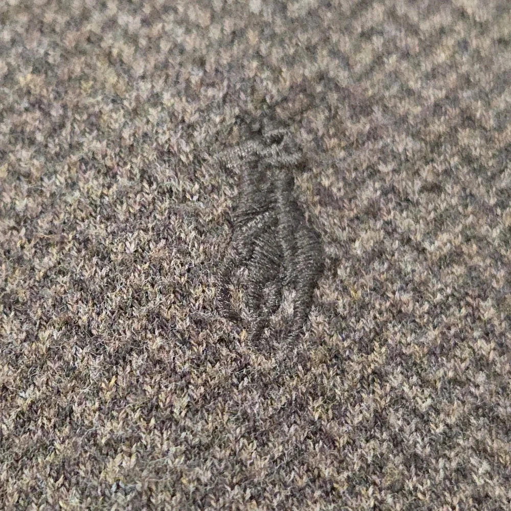 Polo Ralph Lauren Sweater Mens Large‎ Brown V-Neck Pima Cotton Herringbone Knit